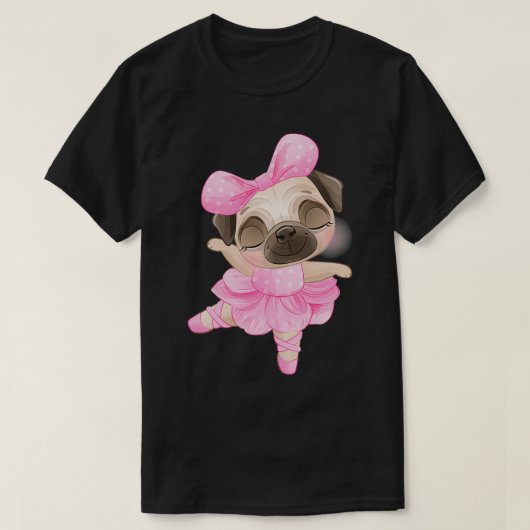 T-shirt Belle petite ballerine animale avec aquarelle (Design devant)