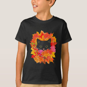 T-shirt Belle Pile De Chat Noir De Chats Mets Feuille Et C