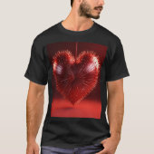 T-shirt belle pointe coeur, rendu 3d, 8k, rouge foncé le (Devant)