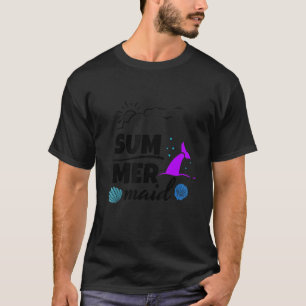 T-shirt Belle Queue De Sirène En Été Avec Coquillages