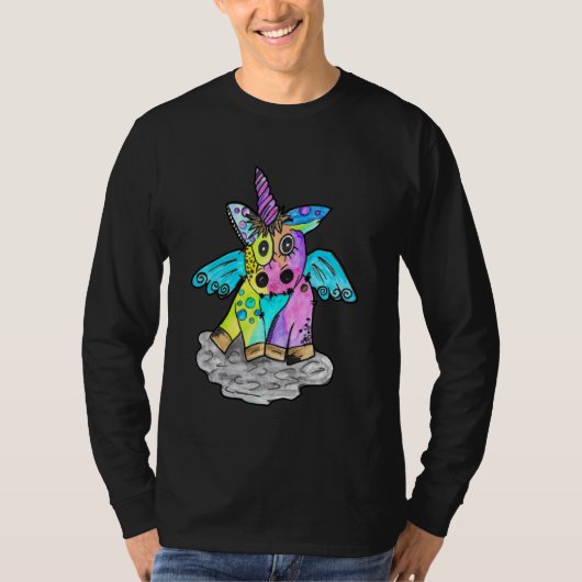T-shirt Belle Rainbow Crazy Punk Rock Unicorn (Devant)