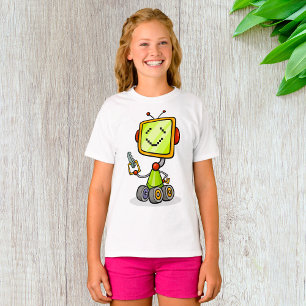 T-shirt Belle Robot Rétro Cartoon Amusant IA Tech Art numé