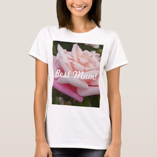 T-shirt Belle rose rose rose Meilleure fleur maman design (Devant)