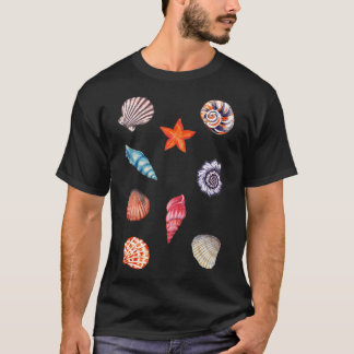 T-shirt Belle Sélection De Coquillages Colorés Fancy Pa
