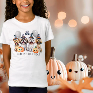 T-Shirt Belle Trick ou traiter les chiens d'Halloween