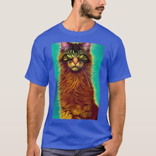 T-shirt belle un chat coon principal Oversize (Devant)