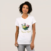T-shirt belle vintage fleurs rose fille fleur (Devant entier)