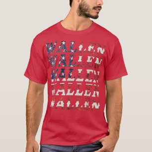 T-shirt Belle Wallen American Drapeau Rouge Blanc Bleu Mer