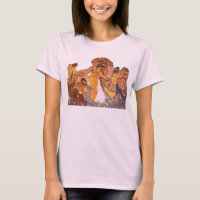 Belles femmes Art Nouveau avec Irises et Rose