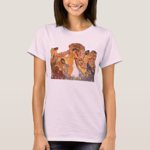 T-shirt Belles femmes Art Nouveau avec Irises et Rose