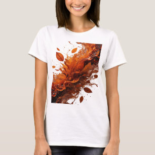 T-shirt Belles feuilles d'AUTOMNE argentées dans une ÉCLAB