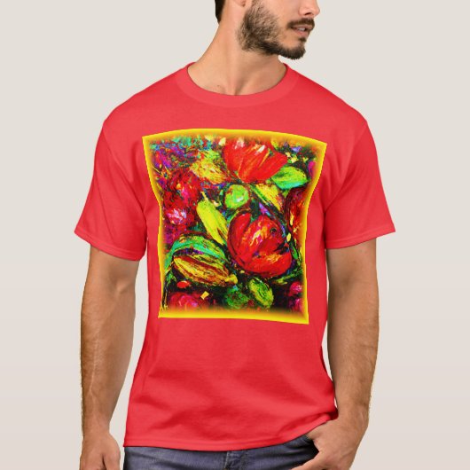 T-shirt "Belles Fleurs" Beau Art. Acheter Maintenant (Devant)