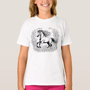 T-shirt Belles Fleurs & Cheval Peignent un 