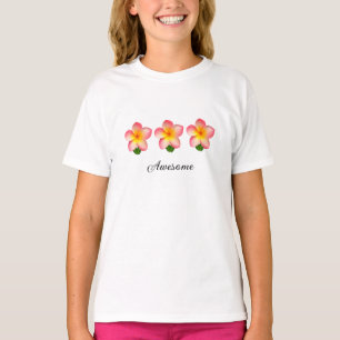T-shirt Belles fleurs de plumeria roses