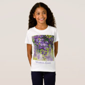 T-Shirt Belles Fleurs De Wisteria En Aquarelle (Devant entier)