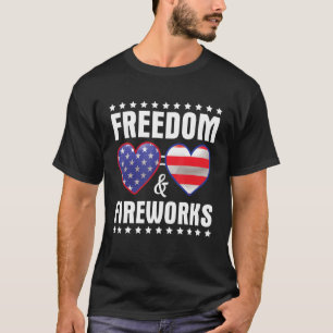 T-shirt Belles lunettes de drapeau américain Happy 4 juill