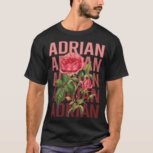 T-shirt Belles Roses - Adrian Nom (Devant)