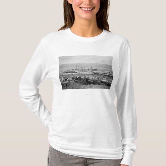 T-shirt Bellingham, vue de docks de WA des bateaux de bois (Devant)