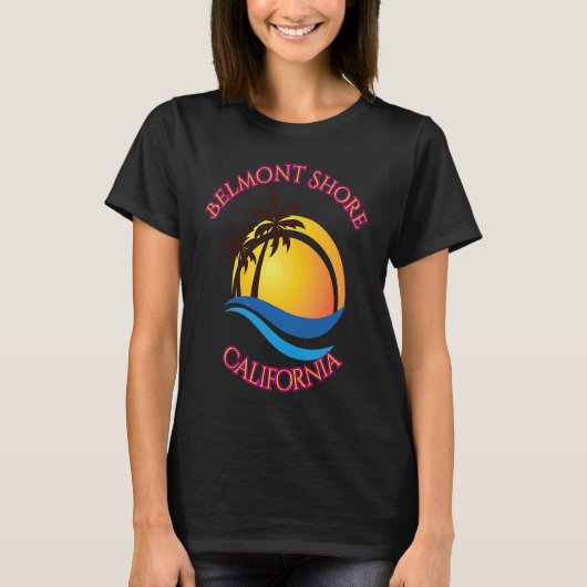 T-shirt Belmont Shore Beach Surf  California (Devant)