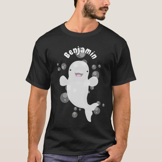 T-shirt Béluga mignon bulles dessin de dessin animé (Devant)