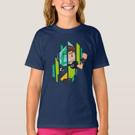 T-shirt Ben 10 Transformation de l'ADN de Diamondhead (Devant)