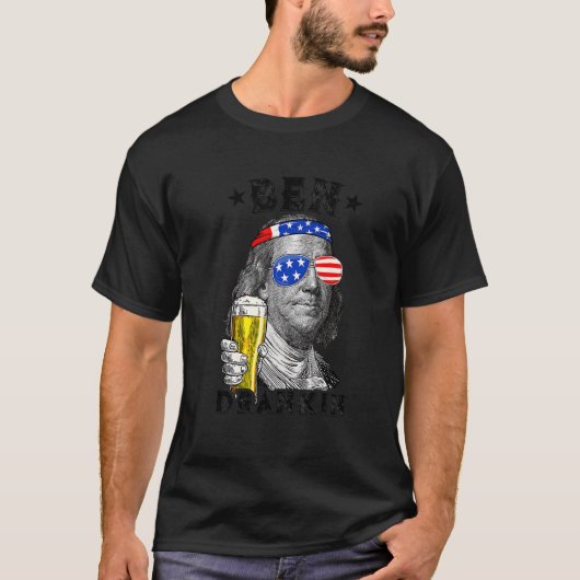 T-shirt Ben Drankin 4 juillet Benjamin Franklin Boisson B (Devant)