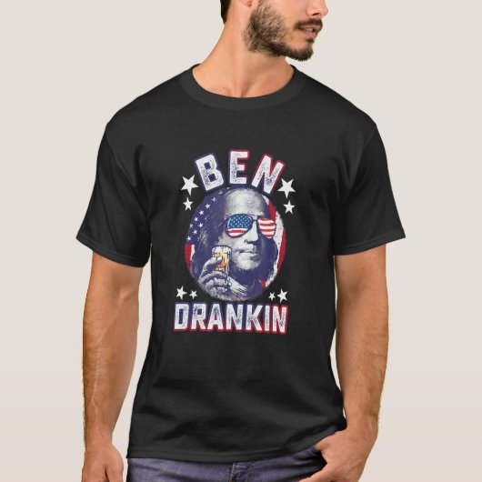 T-shirt Ben Drankin 4 juillet Benjamin Franklin Hommes Fem (Devant)