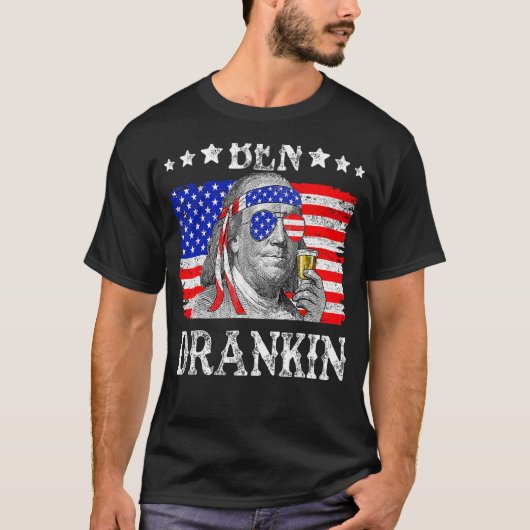 T-shirt Ben Drankin 4 juillet Benjamin Franklin Hommes Fem (Devant)
