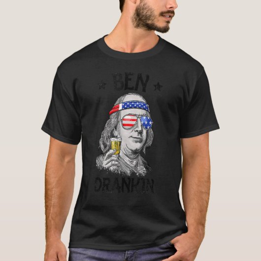 T-shirt Ben Drankin 4 juillet Benjamin Franklin Hommes Fem (Devant)