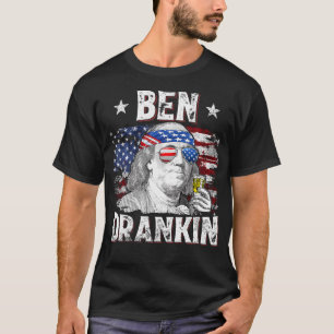 T-shirt Ben Drankin 4 juillet Drapeau Américain Hommes Boi
