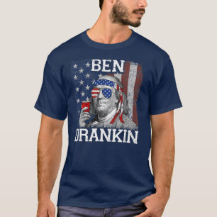 T-shirt Ben Drankin Beer 4 juillet Funny Patriotic USA 