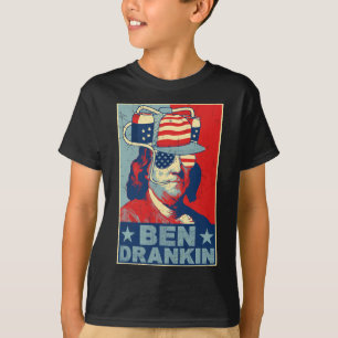 T-shirt Ben Drankin Beer 4 juillet Retro Beer Lover Drin