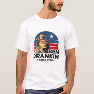 T-shirt Ben Drankin Depuis 1776 Bière 4 juillet Patriotiqu