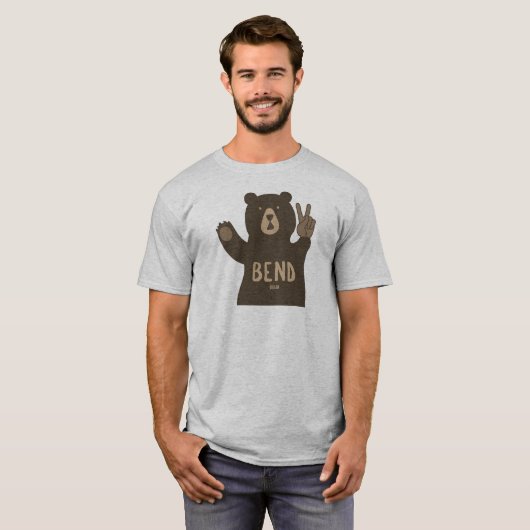 T-shirt Bend Oregon Peace Bear (Devant entier)