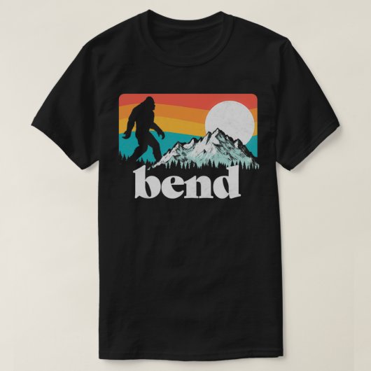 T-shirt Bend Oregon Retro Monts Bigfoot (Design devant)