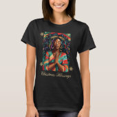 T-shirt Bénédiction de Noël Femme noire priant (Devant)
