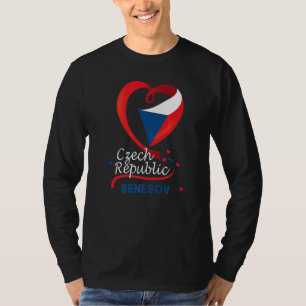 T-shirt Benesov République Tchèque Drapeau Cardiaque Lion