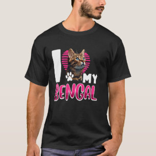 T-shirt Bengale Chat J'AIME MON BENGAL Chat Maman Bengale
