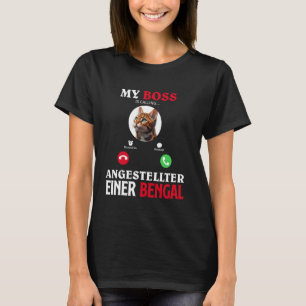 T-shirt Bengale Chat MON BOSS EMPLOYÉ D'UN BENGAL Chat Fun