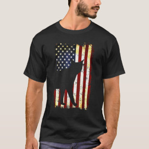 T-shirt Bengale Chat Silhouette Drapeau américain 4 juille