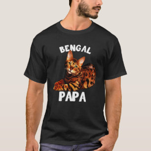 T-shirt Bengale coloré J'aime mon chat bengal Papa Kitty