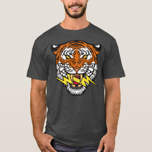 T-shirt Bengale en détresse Tiger Tête Éclair Wildli
