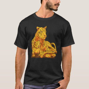 T-shirt Bengale Tiger Cubs Faune Animal Africain Safari W