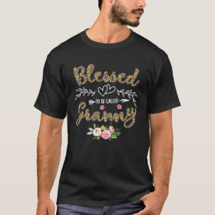 T-shirt Béni D'Être Appelé Grand-Mère Joli Empreinte de lé