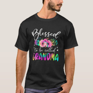 T-shirt Béni D'Être Appelé Grand-Mère Maman Flore Tie Dye