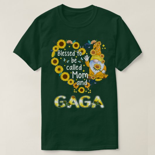 T-shirt Béni d'être appelé maman et Gaga Fall Gnome Sunfl (Design devant)