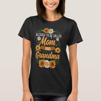 T-shirt Béni D'Être Appelé Maman Et Grand-Mère Mignonne Su
