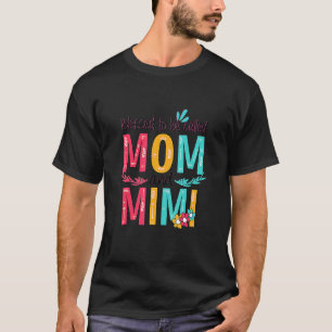 T-shirt Béni D'Être Appelé Maman Et Mimi Grand-Mère Floral