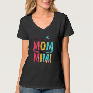 T-shirt Béni D'Être Appelé Maman Et Mimi Grand-Mère Floral