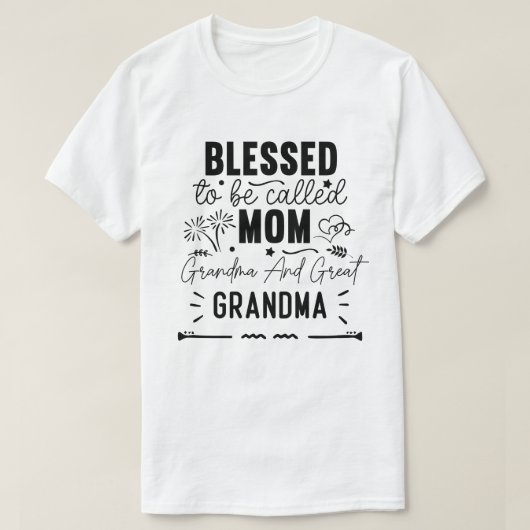 T-shirt béni d'être appelé maman grand-mère et arrière gra (Design devant)